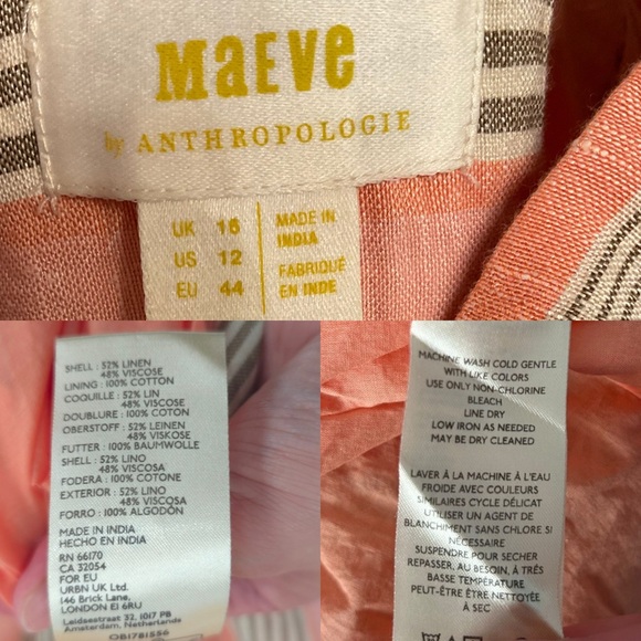 ANTHROPOLOGIE MAEVE SQUARE NECK TIE BACK A-LINE HALTER Maxie‎ DRESS ORANGE SZ 12 - Picture 16 of 16